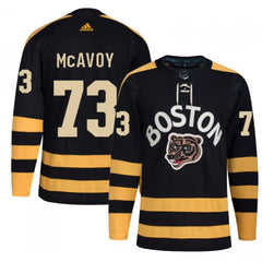 Men's Boston Bruins #73 Charlie McAvoy Black Classic Primegreen Stitched Jersey