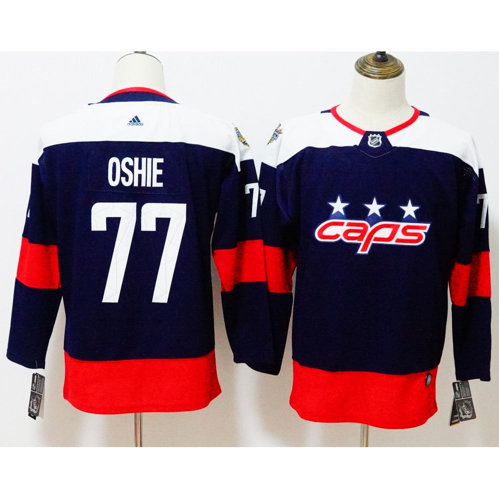 Men's Washington Capitals #77 TJ Oshie Navy 2018 NHL Stadium Series Authentic Pro Stitched NHL Jersey