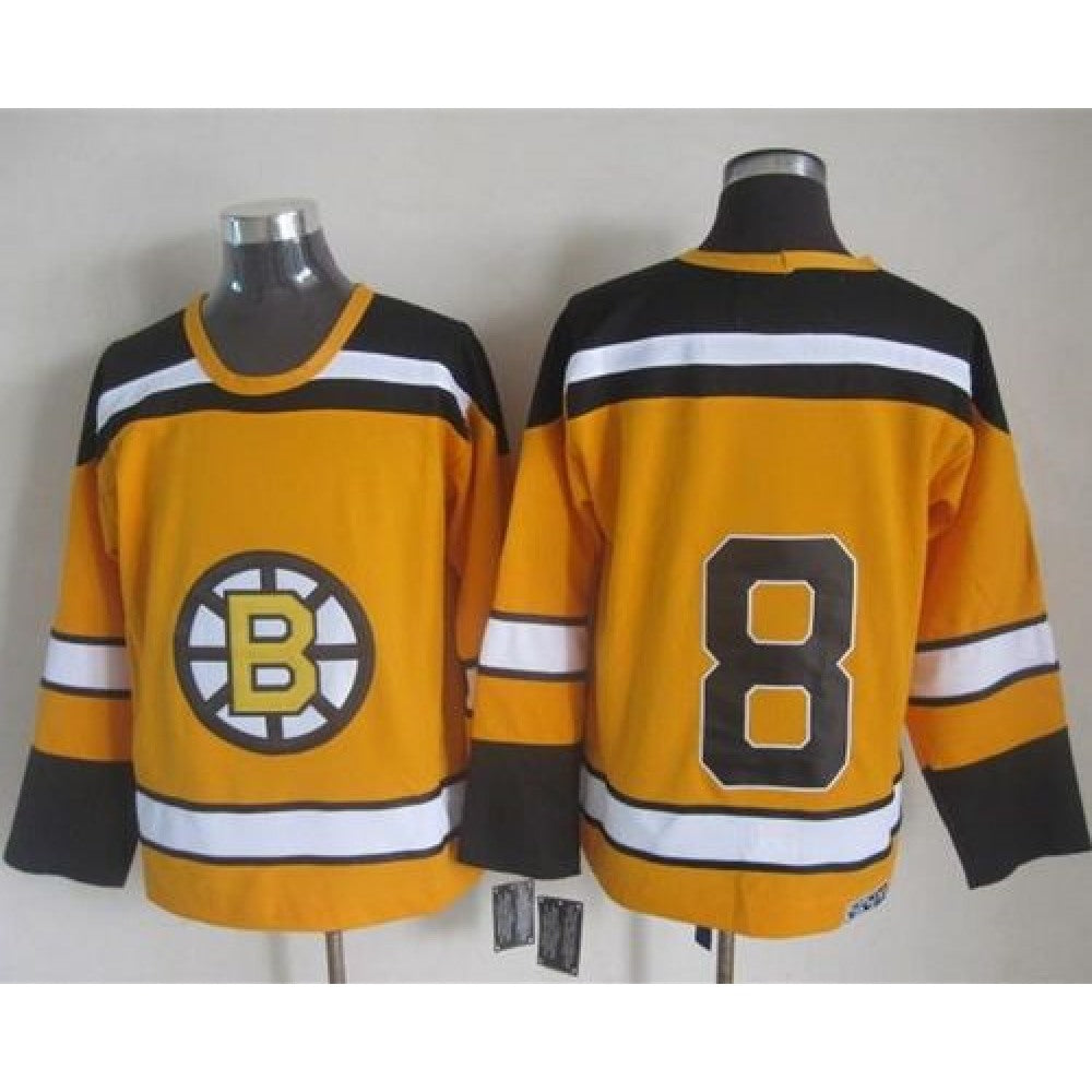 Bruins #8 Cam Neely Yellow CCM Throwback Stitched NHL Jersey