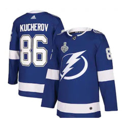 Men's Tampa Bay Lightning #86 Nikita Kucherov Blue Stanley Cup Finals Blue Stitched Jersey