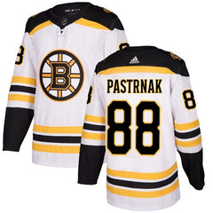 Men's Boston Bruins #88 David Pastrnak White Stitched NHL Jersey