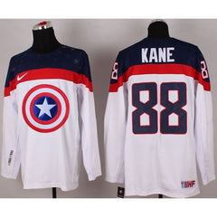 Olympic Team USA #88 Patrick Kane White Captain America Fashion Stitched NHL Jersey