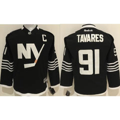 Islanders #91 John Tavares Black Alternate Stitched Youth NHL Jersey
