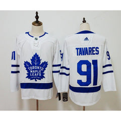 Men's Toronto Maple Leafs #91 John Tavares White Stitched NHL Jersey
