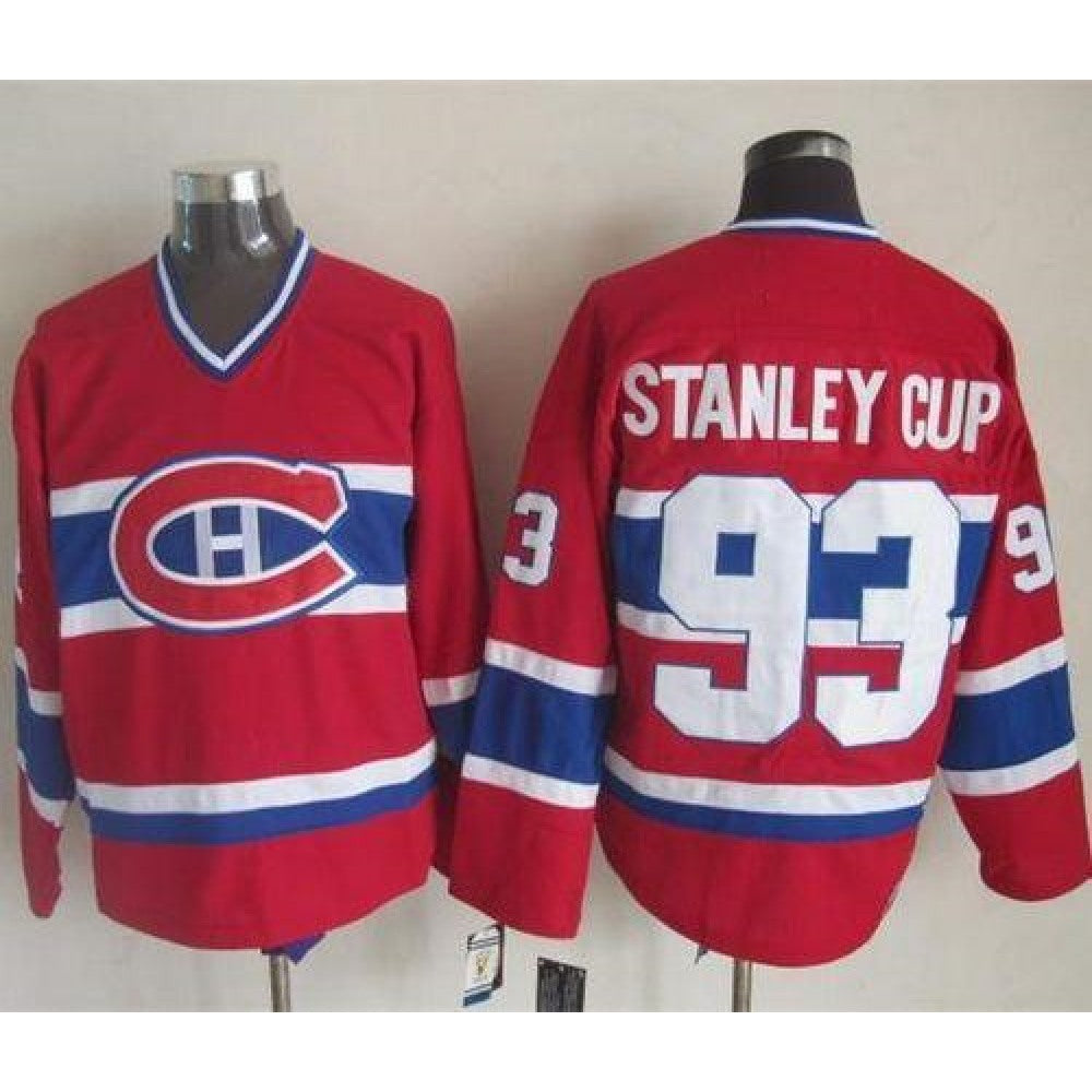 Canadiens #93 Stanley Cup Red CCM Throwback Stitched NHL Jersey