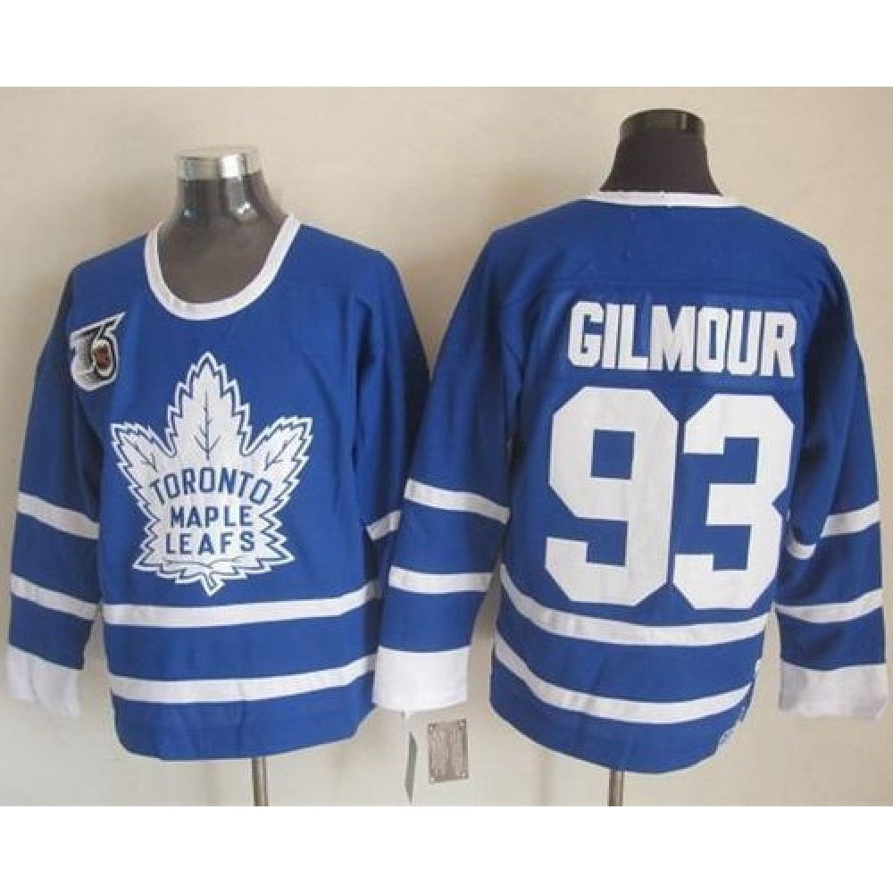 Maple Leafs #93 Doug Gilmour Blue 75th CCM Throwback Stitched NHL Jersey
