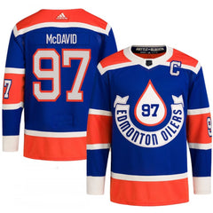 Men's Edmonton Oilers #97 Connor McDavid 2023 Royal Heritage Classic Primegreen Stitched Jersey