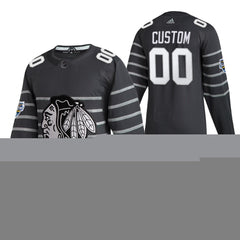 Men's Chicago Blackhawks 2020 Grey All Star Custom Name Number Size NHL Stitched Jersey