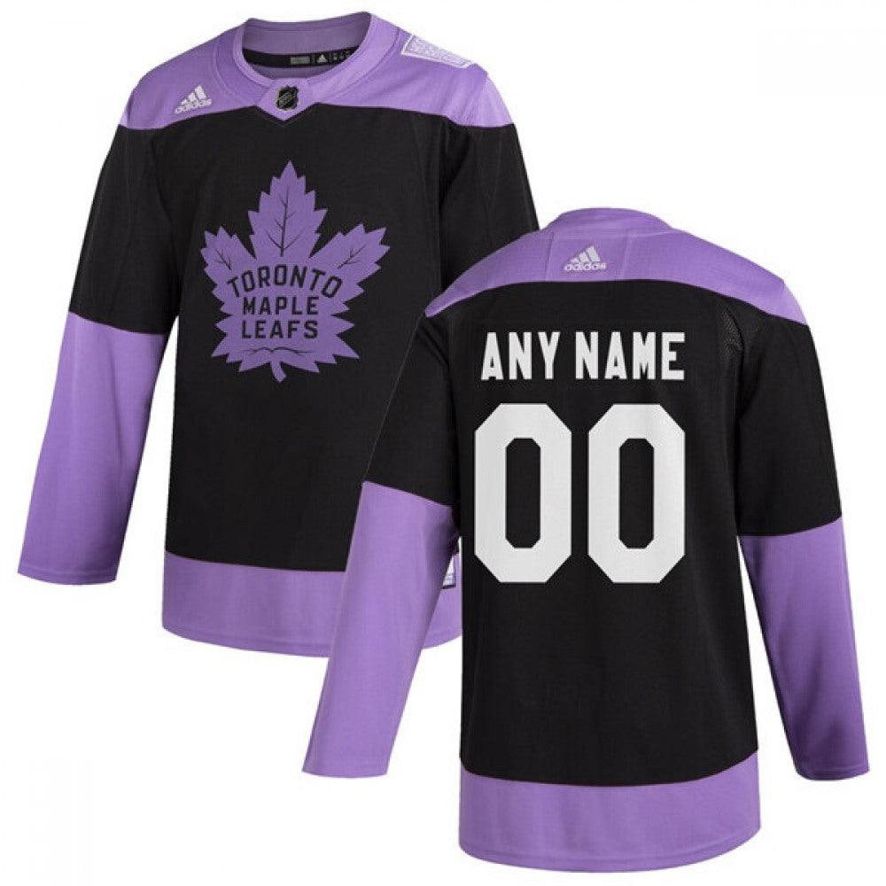 Men's Toronto Maple Leafs Black Hockey Fights Cancer Custom Practice NHL Stitched Jersey