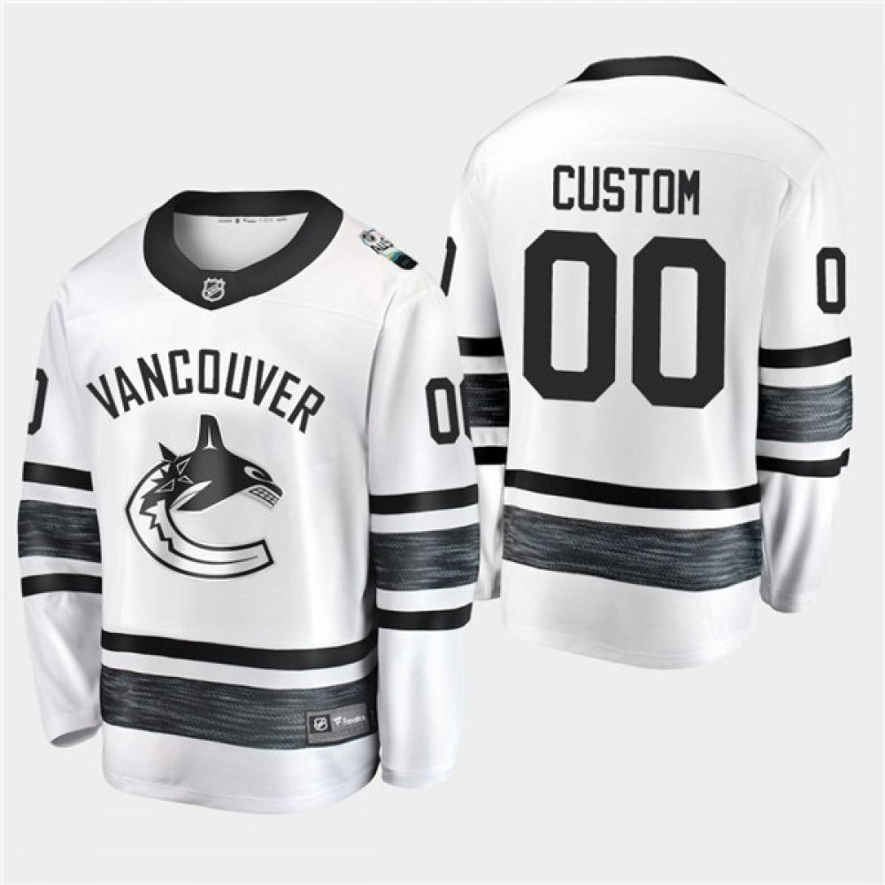 Men's Vancouver Canucks Custom 2019 NHL All Star White Stitched Jersey