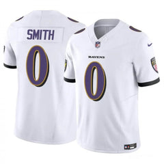 Men's Baltimore Ravens #0 Roquan Smith White 2023 F.U.S.E. Vapor Limited Football Jersey 