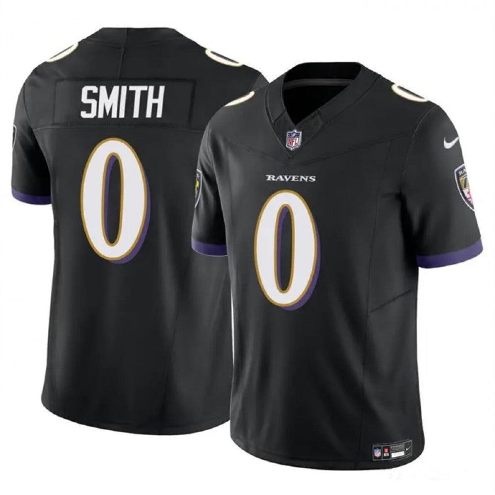 Men's Baltimore Ravens #0 Roquan Smith Black 2023 F.U.S.E. Vapor Limited Football Jersey 