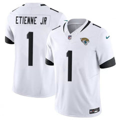 Men's Jacksonville Jaguars #1 Travis Etienne Jr. White 2023 F.U.S.E Vapor Untouchable Limited Stitched Jersey 
