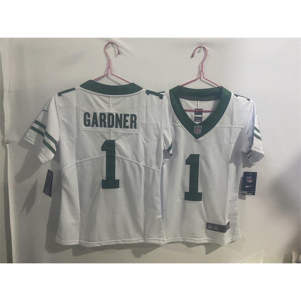 Youth New York Jets #1 Sauce Gardner White Throwback Vapor Untouchable Limited Stitched Jersey 