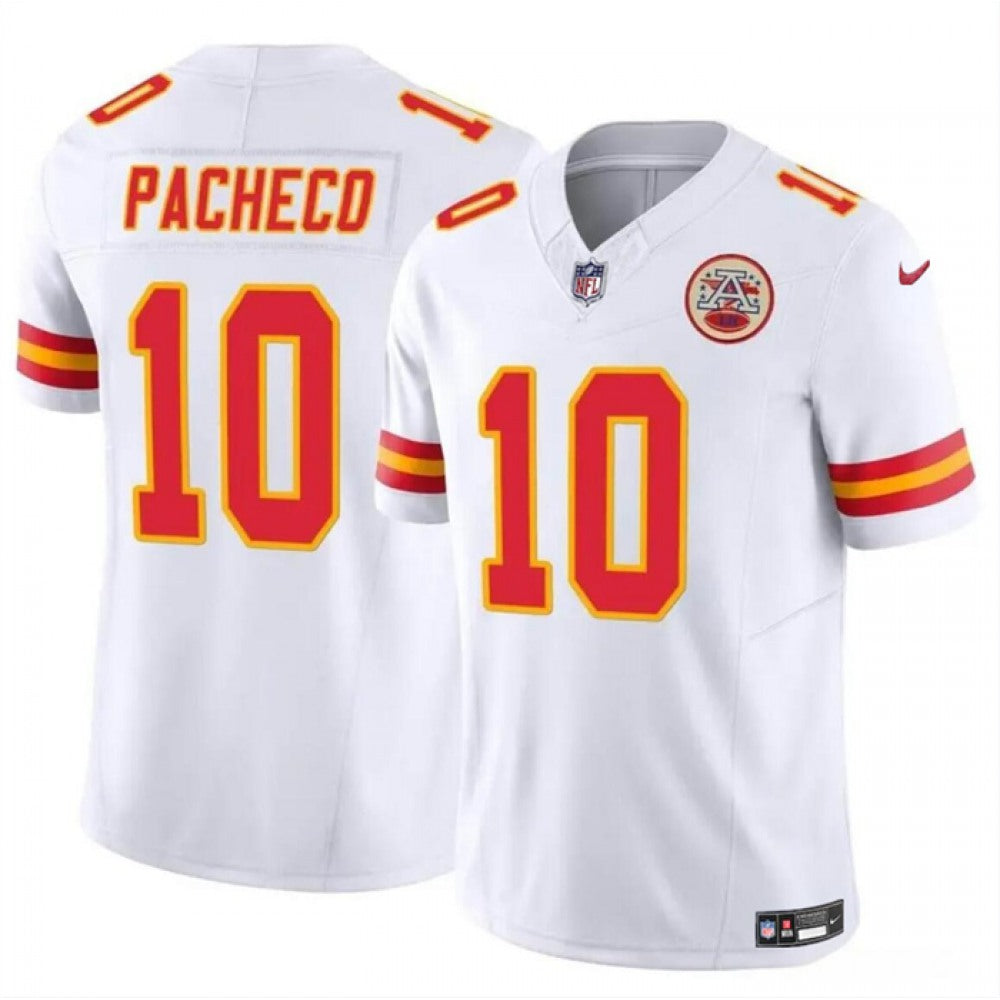 Men's Kansas City Chiefs #10 Isiah Pacheco White 2023 F.U.S.E. Vapor Untouchable Limited Stitched Jersey 