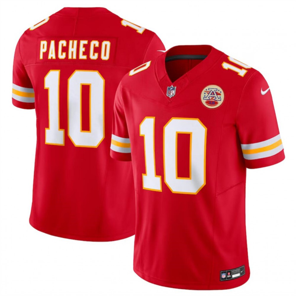 Men's Kansas City Chiefs #10 Isiah Pacheco Red 2023 F.U.S.E. Vapor Untouchable Limited Stitched Jersey 