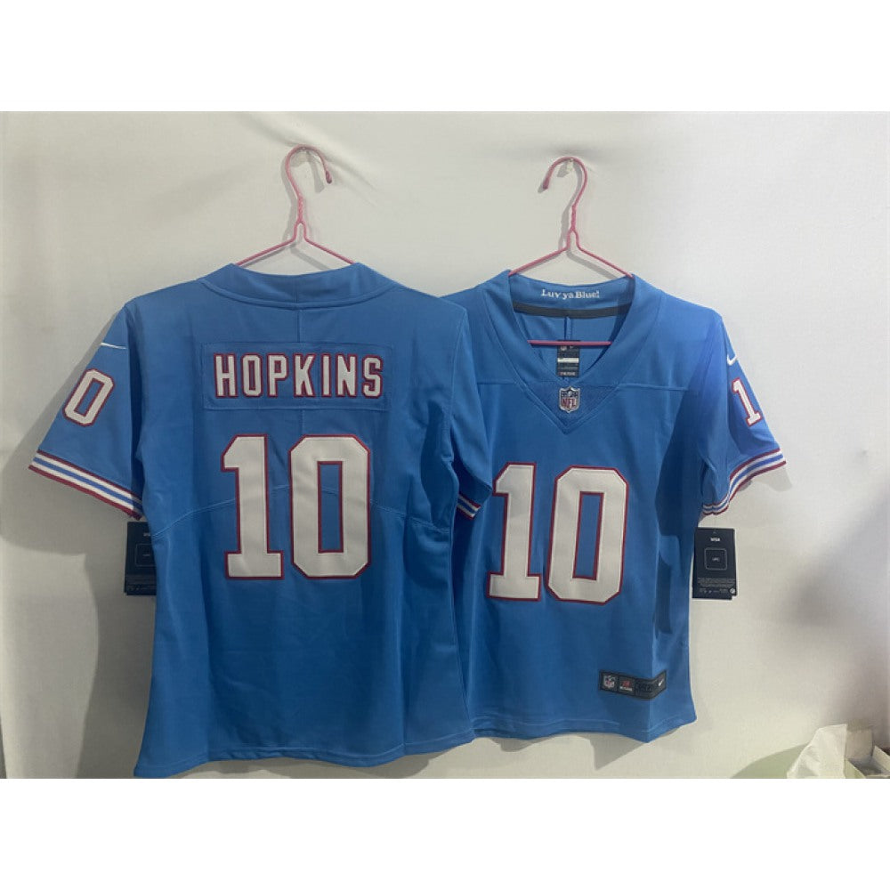 Youth Tennessee Titans #10 DeAndre Hopkins Blue Throwback Vapor Limited Stitched Football Jersey 