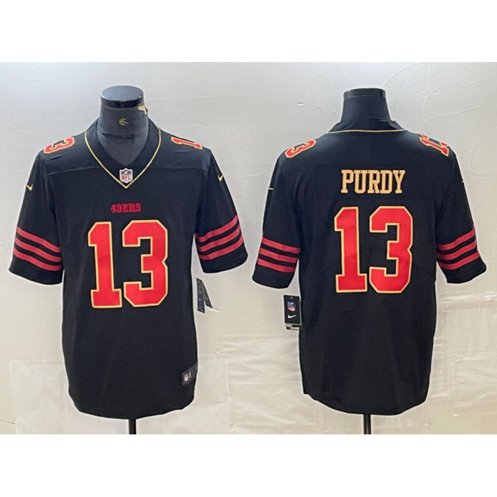 Men's San Francisco 49ers #13 Brock Purdy Black Gold Stitched Jersey 