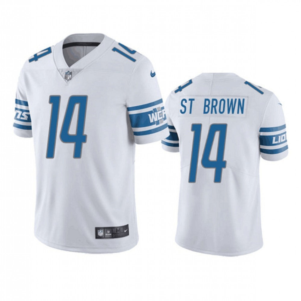 Youth Detroit Lions #14 Amon-Ra St. Brown White Vapor Untouchable Limited Stitched Jersey 