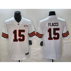 Men's Cleveland Browns #15 Joe Flacco White 1946 Collection Vapor Untouchable Limited Stitched Jersey 