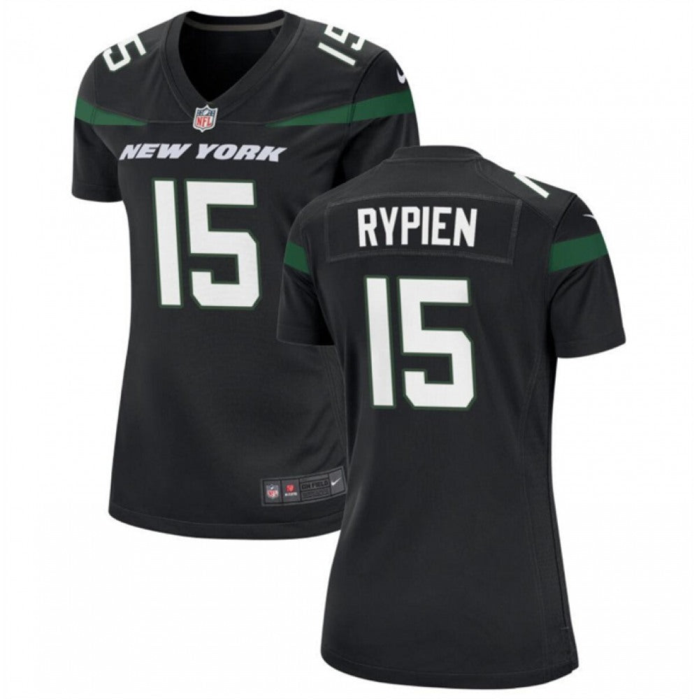 Women's New York Jets #15 Brett Rypien Black Stitched Football Jersey(Run Small) 