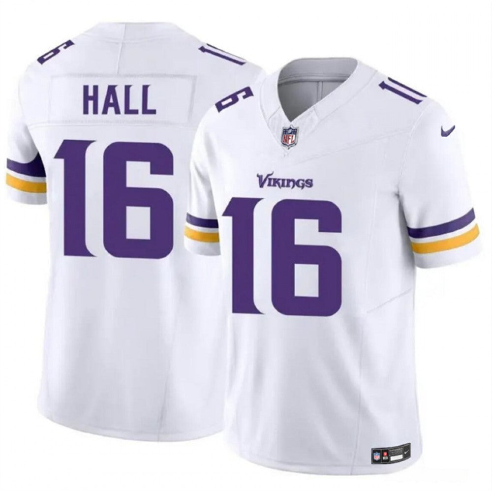 Men's Minnesota Vikings #16 Jaren Hall White 2023 F.U.S.E. Vapor Untouchable Limited Stitched Jersey 