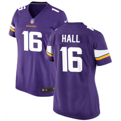 Women's Minnesota Vikings #16 Jaren Hall Purple Stitched Jersey(Run Small) 
