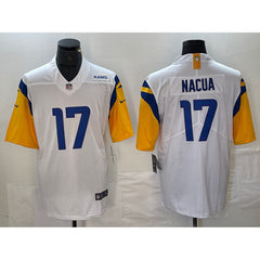 Men's Los Angeles Rams #17 Puka Nacua White Vapor Untouchable Limited Stitched Jersey 