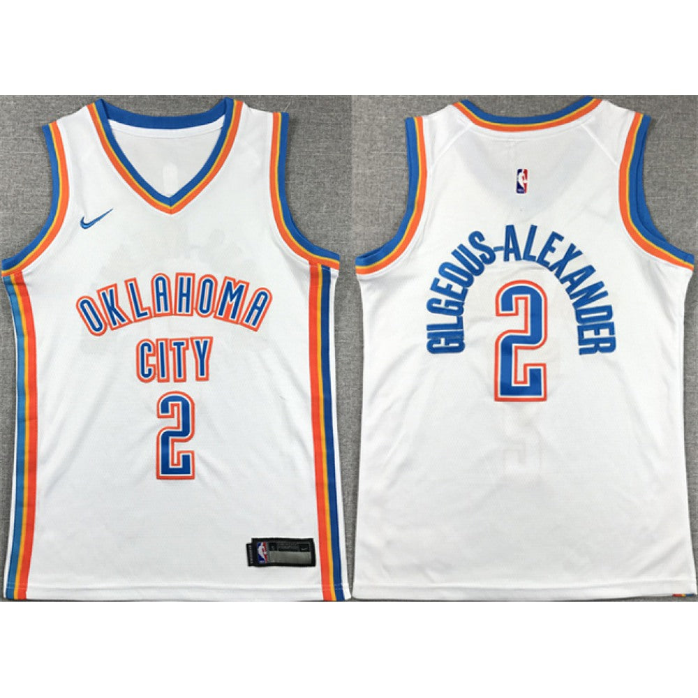 Youth Oklahoma City Thunder #2 Shai Gilgeous-Alexander White Stitched Basketball  Jersey