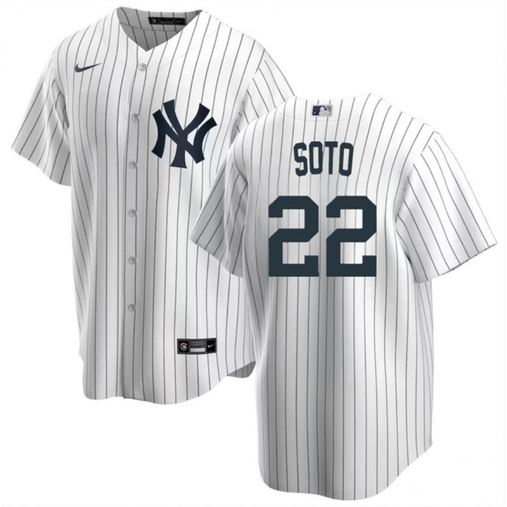 Men's New York Yankees #22 Juan Soto White Cool Base Stitched Baseball Jersey