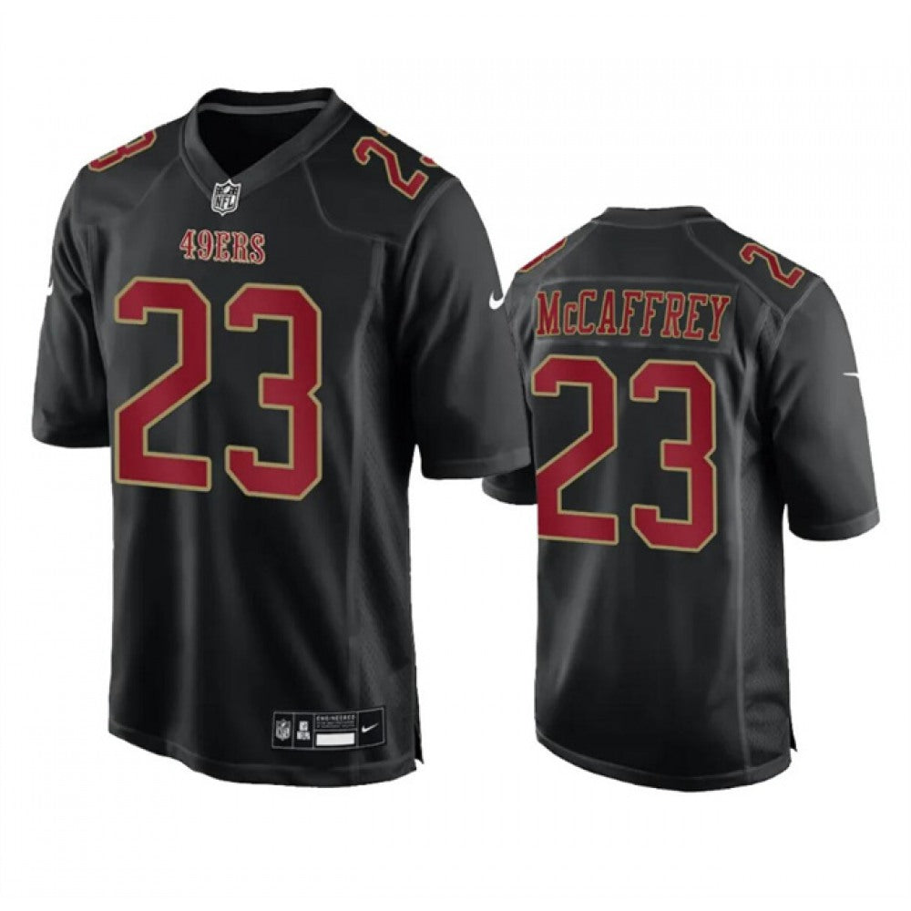 Men's San Francisco 49ers #23 Christian McCaffrey Black Fashion Limited Stitched Football Game Jersey 