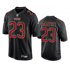 Men's San Francisco 49ers #23 Christian McCaffrey Black Fashion Limited Stitched Football Game Jersey 