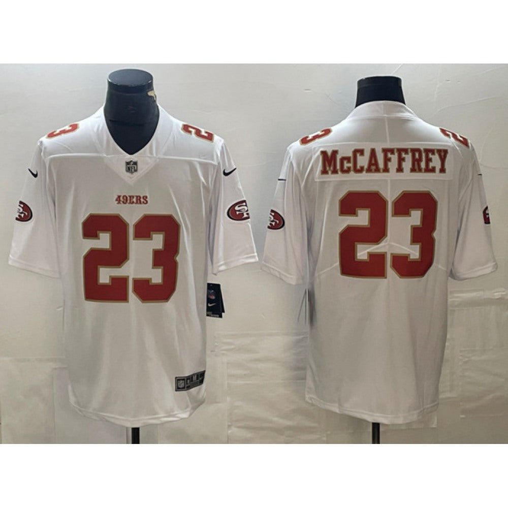 Men's San Francisco 49ers #23 Christian McCaffrey White Vapor Untouchable Limited Stitched Jersey 