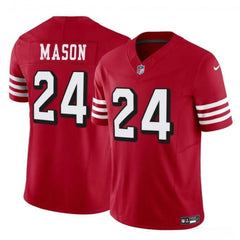 Men's San Francisco 49ers #24 Jordan Mason New Red 2023 F.U.S.E. Stitched Football Jersey 