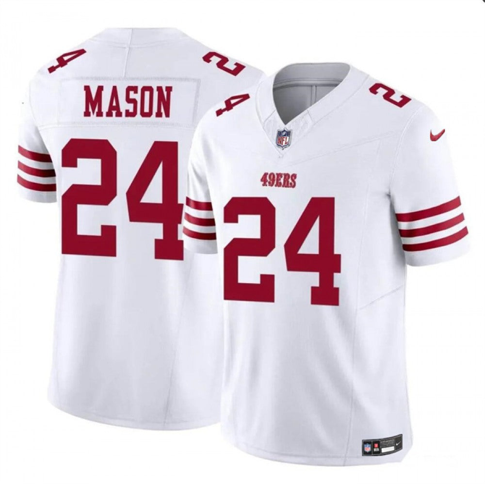 Men's San Francisco 49ers #24 Jordan Mason White 2023 F.U.S.E. Stitched Football Jersey 
