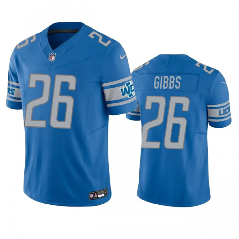Men's Detroit Lions #26 Jahmyr Gibbs Blue 2023 F.U.S.E. Vapor Untouchable Limited Stitched Football Jersey 
