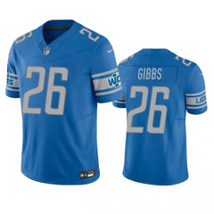Men's Detroit Lions #26 Jahmyr Gibbs Blue 2023 F.U.S.E. Vapor Untouchable Limited Stitched Football Jersey 