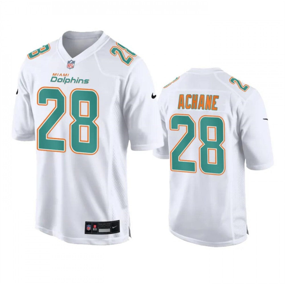Men's Miami Dolphins #28 De'Von Achane White Fashion Vapor Untouchable Stitched Football Jersey 