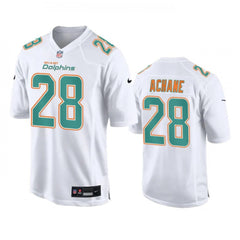 Men's Miami Dolphins #28 De'Von Achane White Fashion Vapor Untouchable Stitched Football Jersey 
