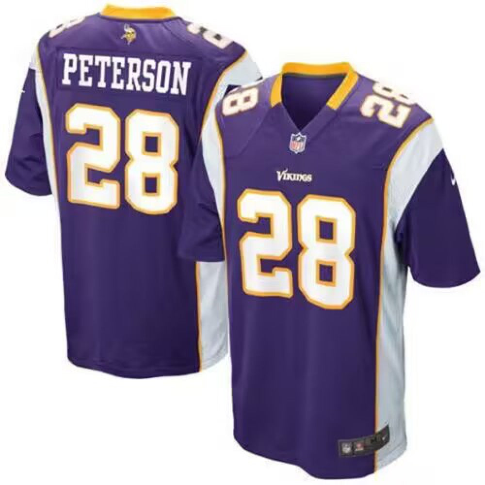 Men's Minnesota Vikings #28 Adrian Peterson Purple Stitched Jersey 