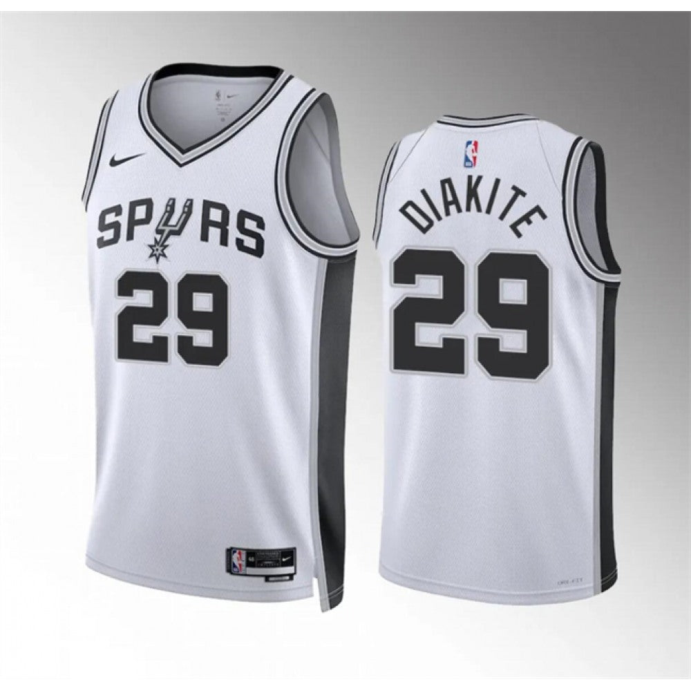 Men's San Antonio Spurs #29 Mamadi Diakite White Association Edition  Stitched Basketball Jersey