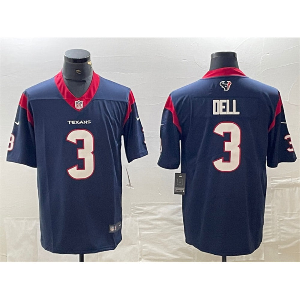 Men's Houston Texans #3 Tank Dell Navy Vapor Untouchable Stitched Football Jersey 