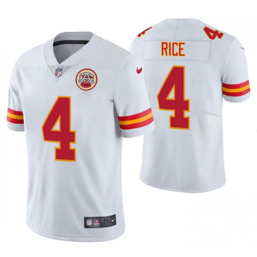 Men's Kansas City Chiefs #4 Rashee Rice White Vapor Untouchable Limited Stitched Football Jersey 