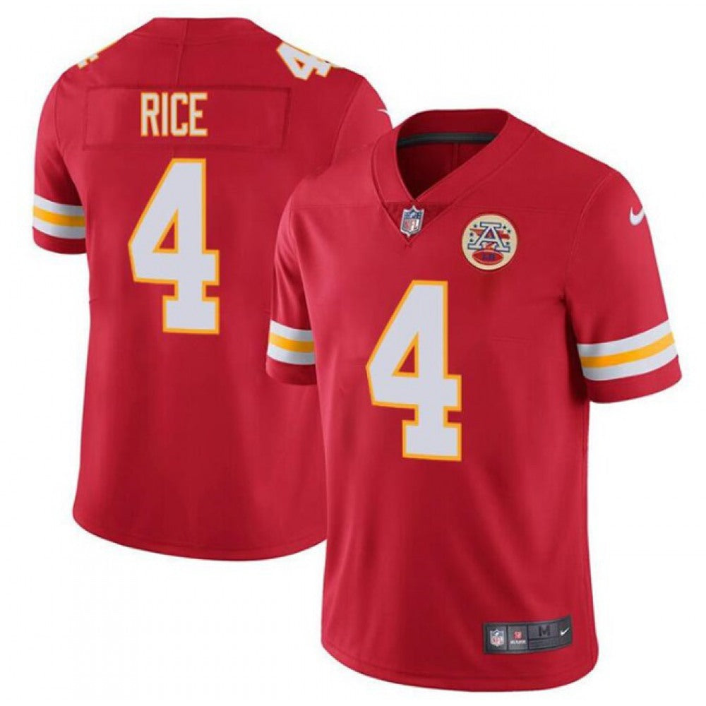 Men's Kansas City Chiefs #4 Rashee Rice Red Vapor Untouchable Limited Stitched Football Jersey 