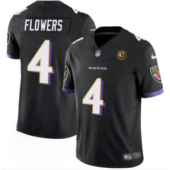 Men's Baltimore Ravens #4 Zay Flowers Black 2023 F.U.S.E. With John Madden Patch Vapor Limited Football Jersey 