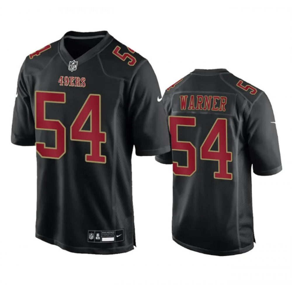Men's San Francisco 49ers #54 Fred Warner Black Fashion Limited Stitched Football Game Jersey 