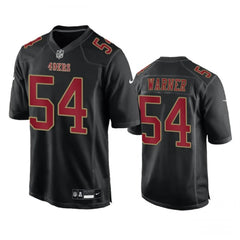 Men's San Francisco 49ers #54 Fred Warner Black Fashion Limited Stitched Football Game Jersey 
