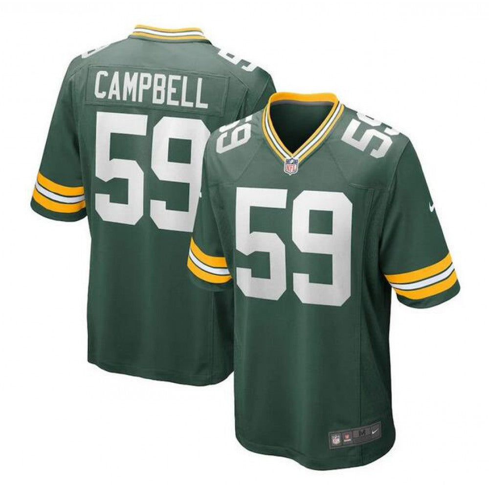 Men's Green Bay Packers #59 De'Vondre Campbell Green Stitched Game Jersey 