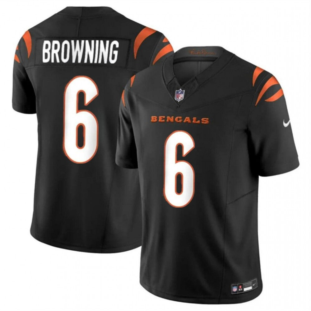 Men's Cincinnati Bengals #6 Jake Browning Black 2023 F.U.S.E. Vapor Untouchable Limited Stitched Jersey 