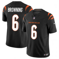 Men's Cincinnati Bengals #6 Jake Browning Black 2023 F.U.S.E. Vapor Untouchable Limited Stitched Jersey 